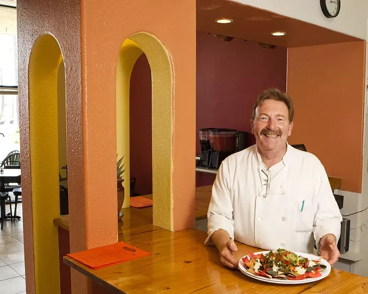 NACHO MAN! : Alphy’s Adobe Grill is new to Pismo Beach, but Chef Doug Simpson’s fare is already a hit. - PHOTOS BY STEVE E. MILLER