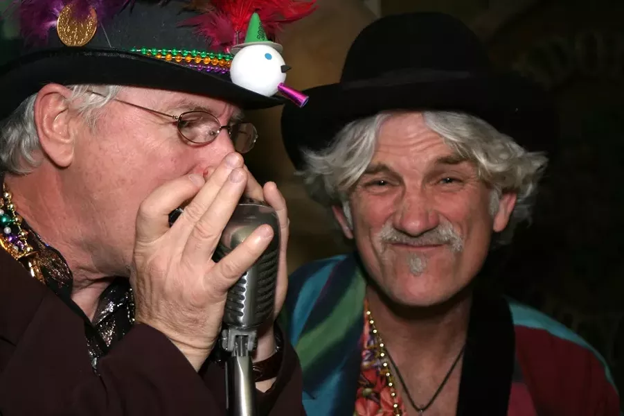MUSIC MAN : Billy Foppiano (right) lead his band the Mighty Croon Dogs through its paces, delivering bayou-flavored boogie. - PHOTO BY GLEN STARKEY