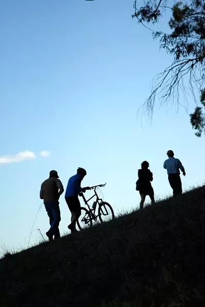 HAPPY TRAILS TO YOU: For more than 20 years, CCCMB has been forging new trails all over the county. Members surveyed recent work at Irish Hills, on the edge of SLO. - PHOTO BY STEVE E. MILLER
