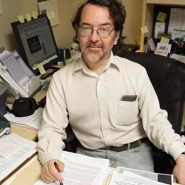 SKEPTIC : Andrew Christie of the Sierra Club doubts the deletion of language that would bar the sale of property to the state for continued off-roading was innocent . - PHOTO BY STEVE E. MLLER