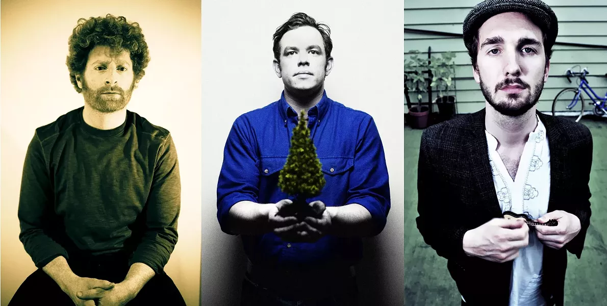 EAST COAST THREE : (left to right) Alec Gross, Jake Hill, and Will Knox will perform at two of Steve Key’s Songwriters at Play showcases: April 8 at Sculpterra and April 10 at Kreuzberg. - PHOTO COURTESY OF HANDSOME LADY RECORDS