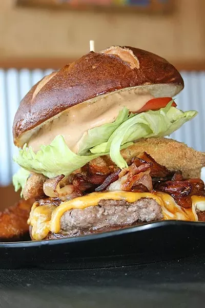 FLAVOR BOMB: Handcrafted burgers, homemade desserts, a thoughtful salad bar, and cold craft beer come together at Flavor Factory in Morro Bay. - PHOTO BY HAYLEY THOMAS