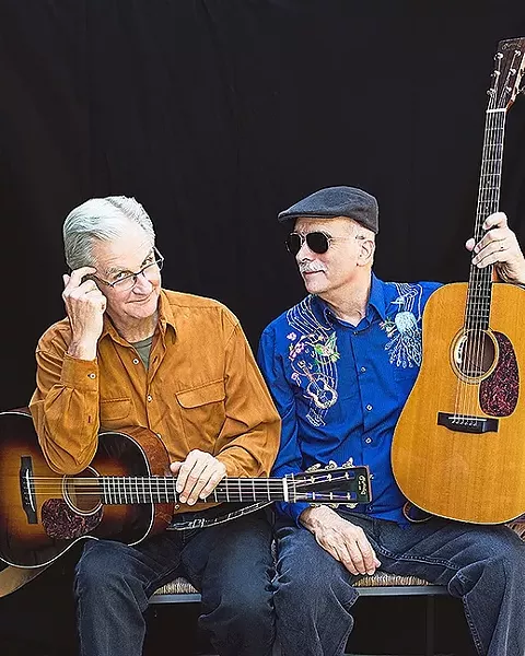 OLD TIMEY FUN: Roots musicians Jim Kweskin and Geoff Muldaur play the next Red Barn Community Concert Series show on Dec. 3 in Los Osos' Red Barn. - PHOTO BY ROMAN CHO