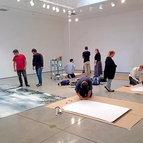 ART IN THE MAKING: A gallery display is set up in 2015 at Cuesta College’s Harold J. Miossi Gallery. - PHOTO COURTESY OF CUESTA COLLEGE
