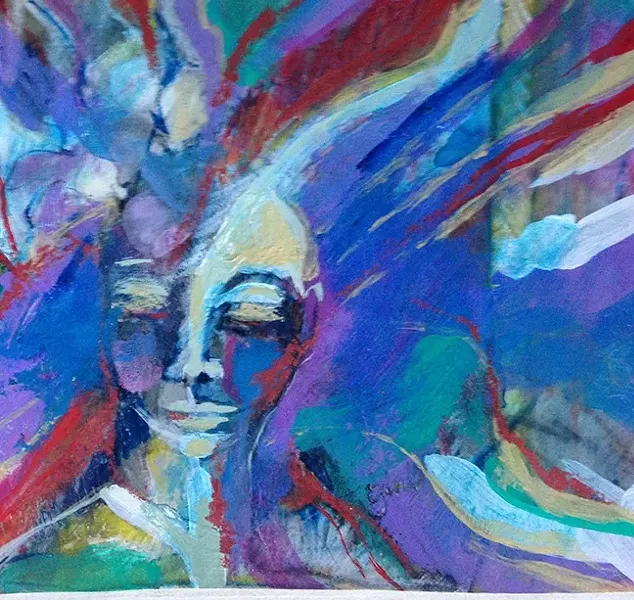 MOVING ON UP: A painting, 'Big Dreams,' by local artist Gini Allen Griffin, who has been involved with the museum since the ’70s when she volunteered there as a docent. - IMAGE COURTESY OF GINI ALLEN GRIFFIN