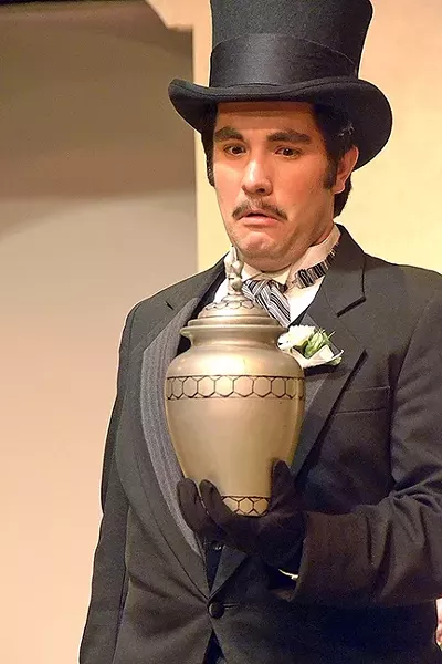NOT SO DEPARTED: Jack Worthing’s (Jed Authier) decision to kill off his fictitious no-good brother Earnest goes horribly wrong. - PHOTO COURTESY OF JAMIE FOSTER PHOTOGRAPHY