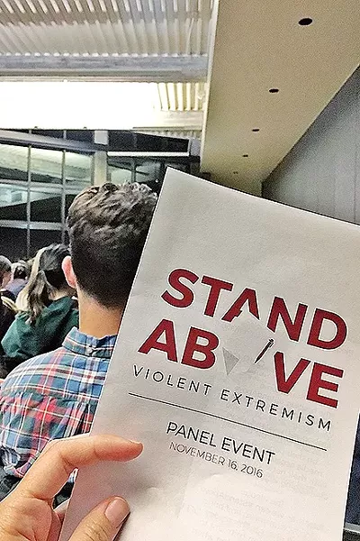 DISCUSSION: Cal Poly students created a campaign that talks about the impact of violent extremism in the Muslim community. - PHOTO BY KAREN GARCIA