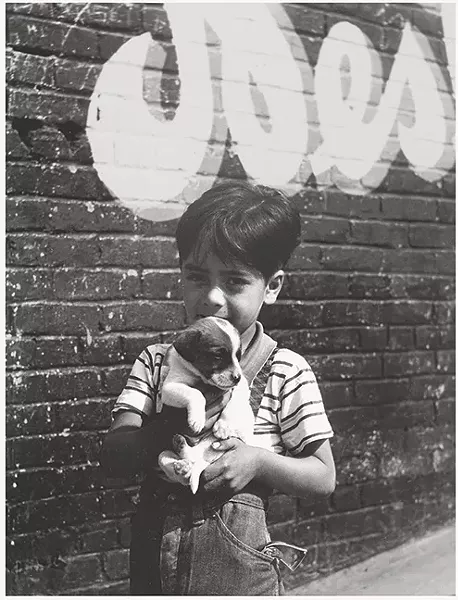 CHICANO: Joe Schwartz’s collection of photographs, Latin Diaspora, including pieces like 'Puppy Protector,' shows the lives of everyday people in Mexico and a housing project in Los Angeles. - PHOTO COURTESY OF THE SAN LUIS OBISPO MUSEUM OF ART