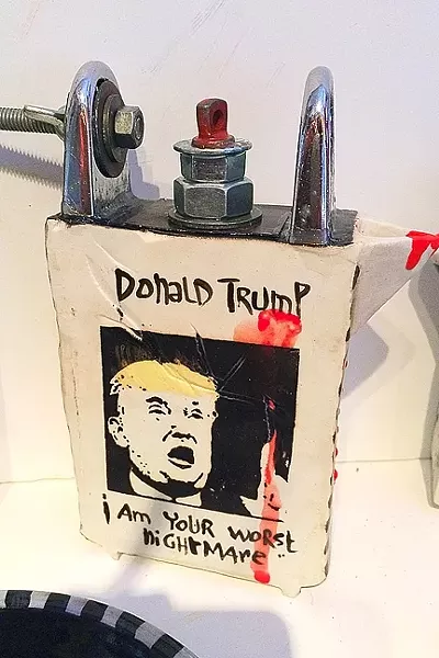 CRACKPOT: A "despot" depicting Donald Trump by Jan Dungan. - PHOTO BY RYAH COOLEY