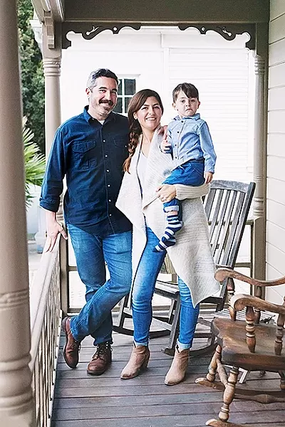 MEET THE HERD: Larder Meat Co. Owners Jensen and Grace Lorenzen with their 3-year-old son, August. The San Luis Obispo couple is on a mission to bring local meats—chicken, beef, and pork—to your doorstep every month with two sizes of Larder Meat Co. boxes to choose from. - PHOTO COURTESY OF JEN OLSON