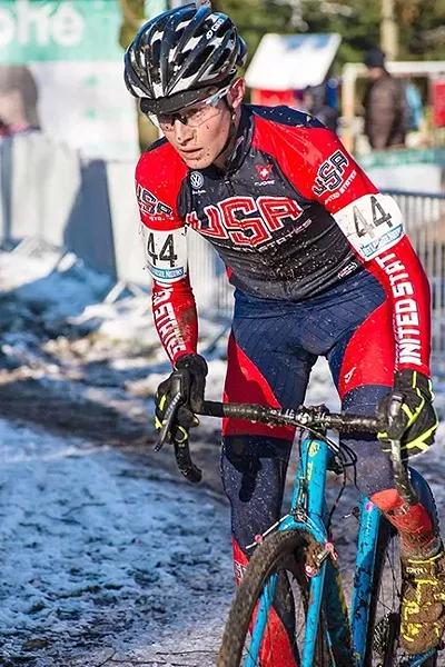 CRAZY FOR CYCLOCROSS: Lance Haidet’s love for cycling began at a young age, first in San Luis Obispo, then in Bend, Ore. He’s now a professional cyclist in cyclocross, where racers compete on dirt courses in often adverse weather conditions. - PHOTO COURTESY OF MEG MCMAHON