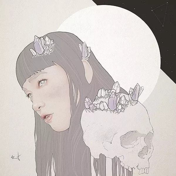 DARKNESS: Hallie Elizabeth uses her art to work through her own struggles with depression, something her fans find relatable. During these times, darker imagery, like skulls, makes its way into her work. - IMAGE COURTESY OF HALLIE ELIZABETH