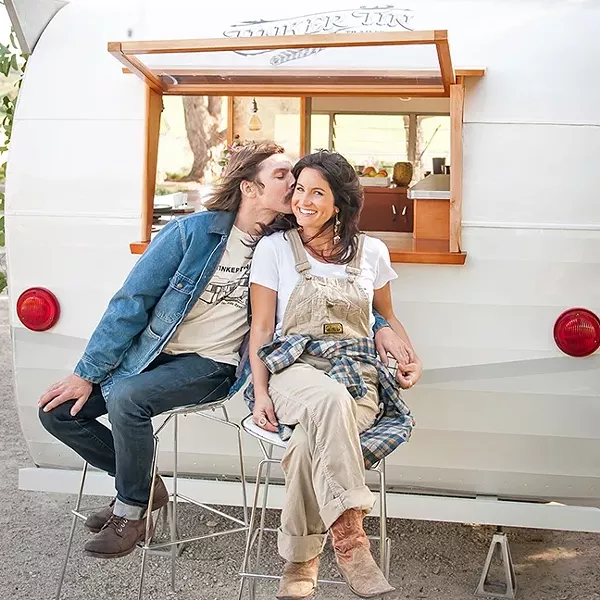 TRAILER ROYALTY: Tinker Tin Trailer Co. Founders Carl and Jaime Holm have a deep respect for true craftsmanship, as shown through their unique fleet of vintage trailers. The duo recently opened the Trailer Pond, located at Adelaida Winery in Paso Robles. - PHOTO COURTESY OF TINKER TIN