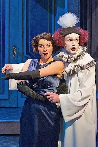 JUST A LITTLE FLING: Maggie (Caroline Whelehan, left) and Max (Joe Ogren, right) are the romantic couple at the center of 'Lend Me a Tenor the Musical.' - PHOTO BY LUIS ESCOBAR/REFLECTIONS PHOTOGRAPHY STUDIO