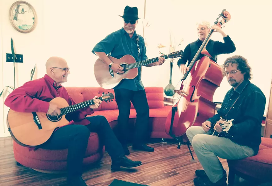 RIGHTEOUS RIDERS On June 17, see local super group The CC Riders (Dorian Michael, Louie Ortega, Ken Hustad, and Kenny Blackwell) doing their blues, roots, country, and Tex/Mex music at D'Anbino's. - PHOTO COURTESY OF THE CC RIDERS