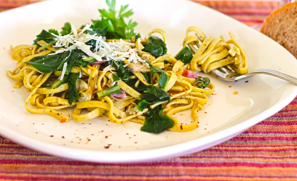 WILD CRAVING Hypochaeris radicata, also known as cat's ear, flatweed, hairy cat's ear, or false dandelion, is a perennial, low-lying edible herb often found in lawns. It's also smashing when made into pesto and served over pasta. - PHOTO COURTESY OF MELANY VORASS HERRERA