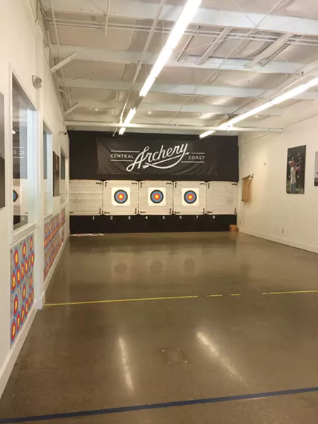 INDOOR ARCHERY Central Coast Archery on Los Osos Valley Road in SLO offers a safe, indoor space to learn the ins and outs of archery. - PHOTO COURTESY OF RYAH COOLEY