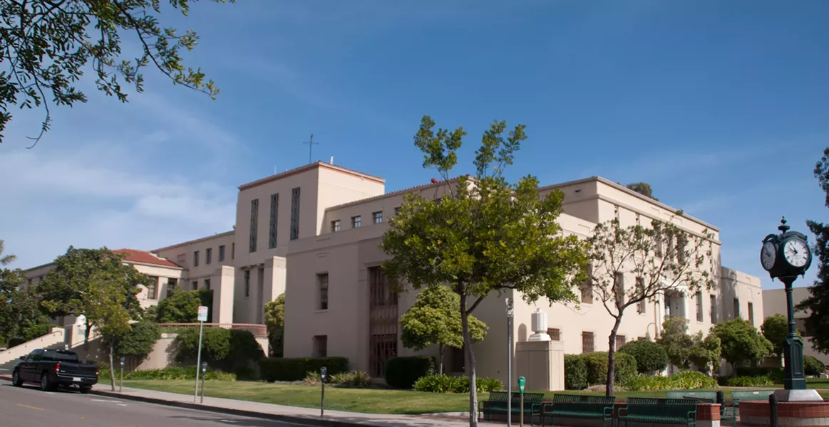 FRAT TROUBLE: A lawsuit claims a member of the Cal Poly Alpha Gamma Rho chased a woman into a floor-to-ceding glass panel in the fraternity's house. - FILE PHOTO