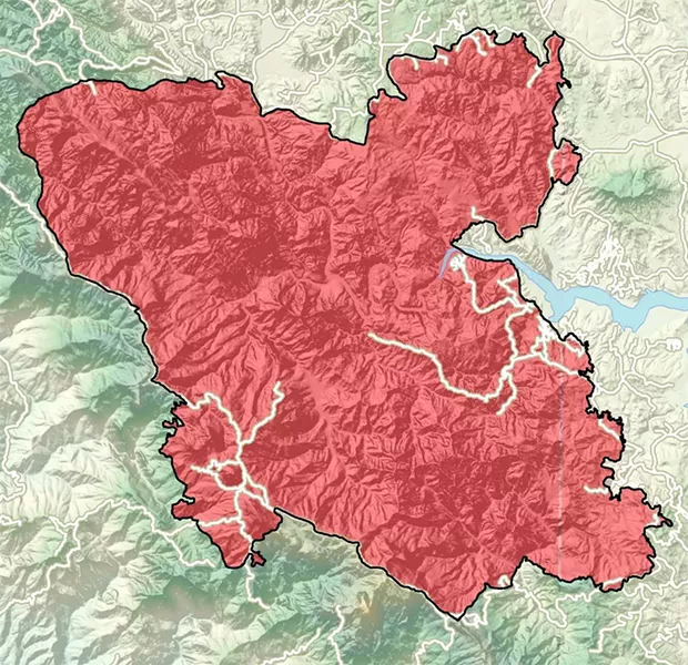 BLAZE OF THE CENTURY The Chimney Fire burned 46,344 acres in North County, and marked the largest wildfire to hit SLO County this millennium. - IMAGE COURTESY OF CAL FIRE
