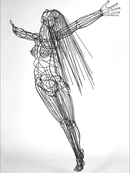 MOVING TO THE MUSIC A woman is caught mid flight in artist Michael Reddell’s sculptural piece, Flying Figure. - IMAGE COURTESY OF MICHAEL REDDELL