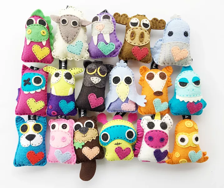 GOTTA STITCH 'EM ALL With two new critters released every month, the number of TubbyWubby kits to sew is limitless. - PHOTO COURTESY OF REBECCA RUGGLES