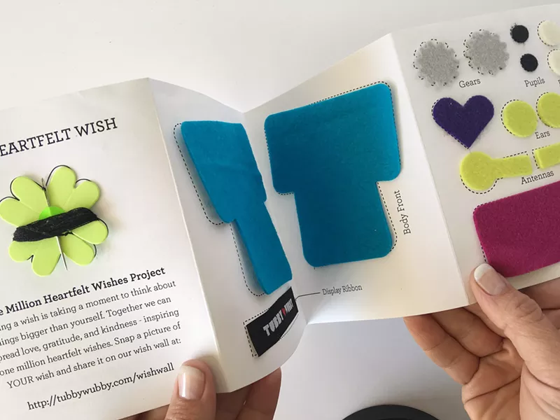 SEW SIMPLE All the pieces in each TubbyWubby kit come pre-cut and the needle has even been threaded and knotted to lessen the chance of injury for young stitchers. - PHOTO COURTESY OF REBECCA RUGGLES