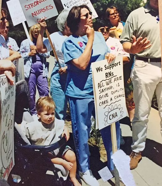 STRIKE Members of the SLO chapter of the California Nurses Association went on strike in 1999 and 2002. - PHOTO COURTESY OF SHERRI STODDARD