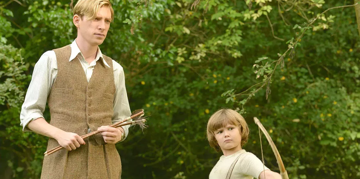 HUNDRED ACRE WOOD Author A.A. Milne (Domhnall Gleeson) finds inspiration to write Winnie the Pooh thanks to his son, Christopher Robin (Will Tilston), in Goodbye Christopher Robin. - PHOTO COURTESY OF FOX SEARCHLIGHT PICTURES