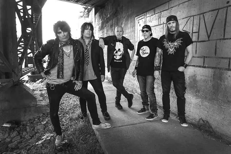 STILL SNOTTY Legendary hardcore punk act The Dead Boys—(left to right) Jake Hout, Ricky Rat, Cheetah Chrome, Johnny Blitz, and Jason "Ginchy" Kottwitz—play Camozzi's Saloon on Nov. 11, as part of their 40th anniversary tour. - PHOTO COURTESY OF JEFF FASANO