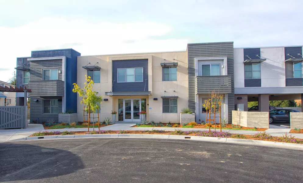 HOMES FOR THE HOMELESS The Housing Authority of San Luis Obispo built 860 on the Wye project, a 20-unit apartment to house low-income homeless veterans, earlier this year. - PHOTO BY JAYSON MELLOM