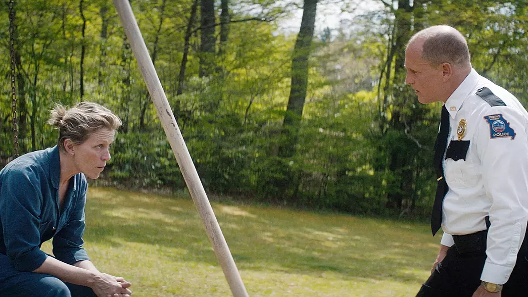 ANGER BEGETS ANGER Frustrated at the lack of investigation into her daughter's murder, a mother puts up several large billboards outside her small town in Three Billboards Outside Ebbing, Missouri. - PHOTO COURTESY OF FOX SEARCHLIGHT PICTURES