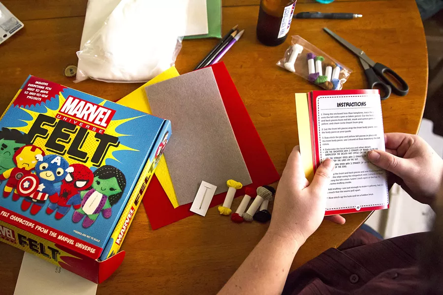 INSTRUCTIONS FIRST Definitely read the manual before diving into sewing your first Marvel Universe felt character. - PHOTO BY JAYSON MELLOM