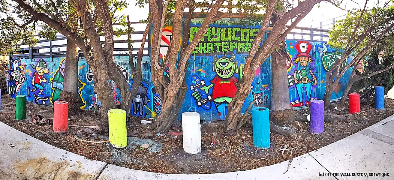 ORIGINAL Tommy Bright left his one-of-a-kind mark on the wall of the Cayucos Skatepark for the community to enjoy. - PHOTO COURTESY OF TOMMY BRIGHT