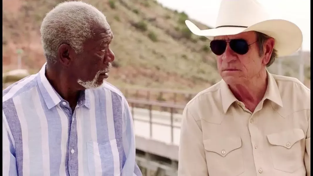 TROUBLE IN PARADISE In Just Getting Started, rivals Duke (Morgan Freeman) and Leo (Tommy Lee Jones) must put aside their differences to save the Villa Capri and Duke's life. - PHOTO COURTESY OF BROAD GREEN PICTURES
