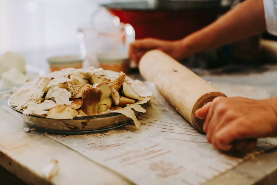 SLICE OF HER HEART Sugar Momma Pies owner/head baker Jeneane Nicodemus uses her mother's recipes to create flaky crust and irresistible fillings. - PHOTO COURTESY OF CARLEE TATUM