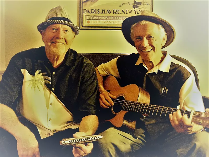 TWO BLUES The Duo-Tones—Johnny Johnson (left) and Ted Waterhouse—play Puffers of Pismo on Jan. 12. - PHOTO COURTESY OF THE DUO-TONES
