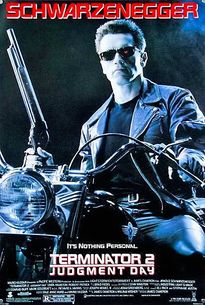 HASTA LA BYE BYE While shooting photos of Arnold Schwarzenegger at a mall for the Terminator 2: Judgment Day poster, Jeffrey Bacon was surprised to see that passersby didn't think it was the actual actor but just a crazed Terminator fan. - IMAGES COURTESY OF JEFFREY BACON