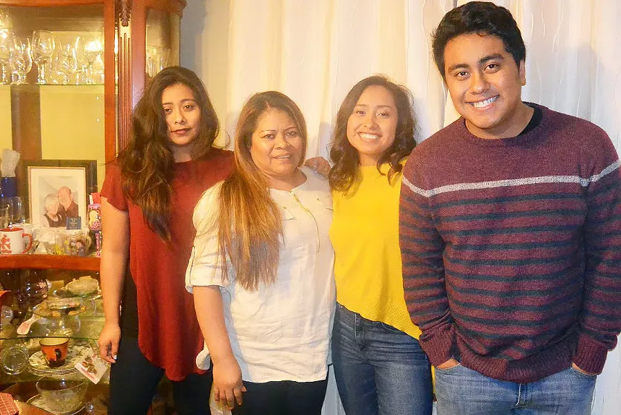 PICKING UP THE PIECES Susan Bernal (pictured far left) is moving back to Grover Beach to care for her siblings after her mother, Neofita Silva (second from left), was deported earlier this month. - PHOTO COURTESY OF SUSAN BERNAL