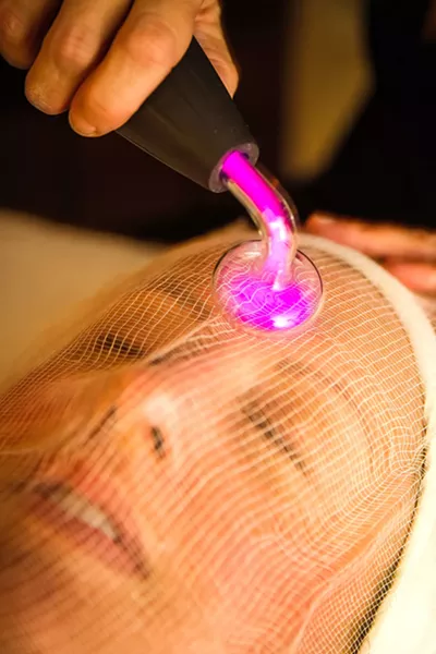 PINK PRETTY You can tackle acne and blemishes by getting a high frequency treatment with argon gas at A Beautiful Face in Templeton. - PHOTO BY JAYSON MELLOM