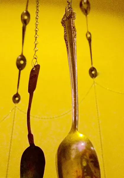 SYMBOLS OF HARM AND HOPE Artist Lori Wolf Grillias’s sculpture made out of donated spoons, The Spoon Tree Project, is meant to uplift and support those who have been touched by opioid addiction. - PHOTO COURTESY OF LORI WOLF GRILLIAS