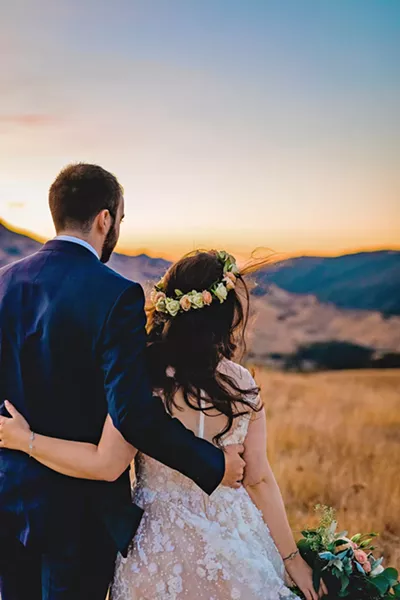 RIGHT PLACE, RIGHT TIME Quintessential SLO County views add to Andrews' photos of each unique couple. - PHOTO COURTESY OF BLAKE ANDREWS