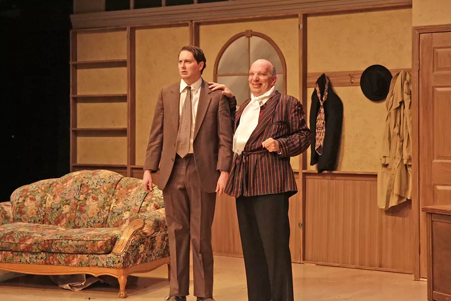 SINK TO SWIM IN CASH Famous Broadway producer Max Bialystock (Billy Breed, right) and lowly accountant Leo Bloom (Toby Tropper) hatch a plan to get rich off a play that they hope will bomb. - PHOTO COURTESY OF RYLO MEDIA DESIGN