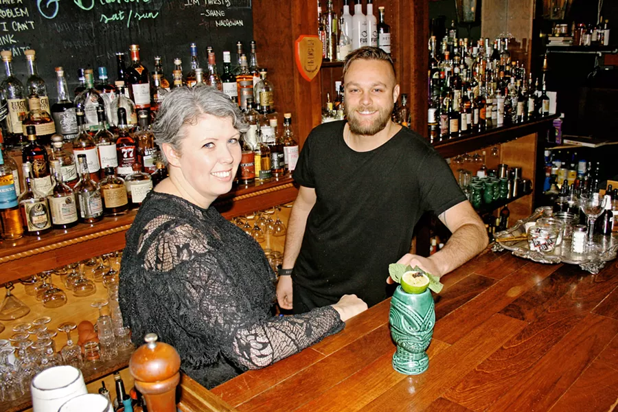 POWER DUO Sidecar Cocktail Co. Bar Manager Danielle Golden (left) and Executive Chef Kyle Rucker (right) work together to offer a one-two punch of colorful craft booze and bolder food. - PHOTO BY HAYLEY THOMAS CAIN