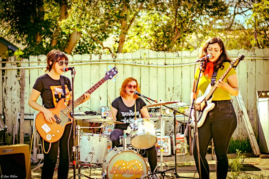 GRRL POWER All-female garage/surf rock act Bombón headlines a four-band show at Bill's Place on March 23 as part of the Rides of March vintage scooter rally. - PHOTO COURTESY OF BOMBON