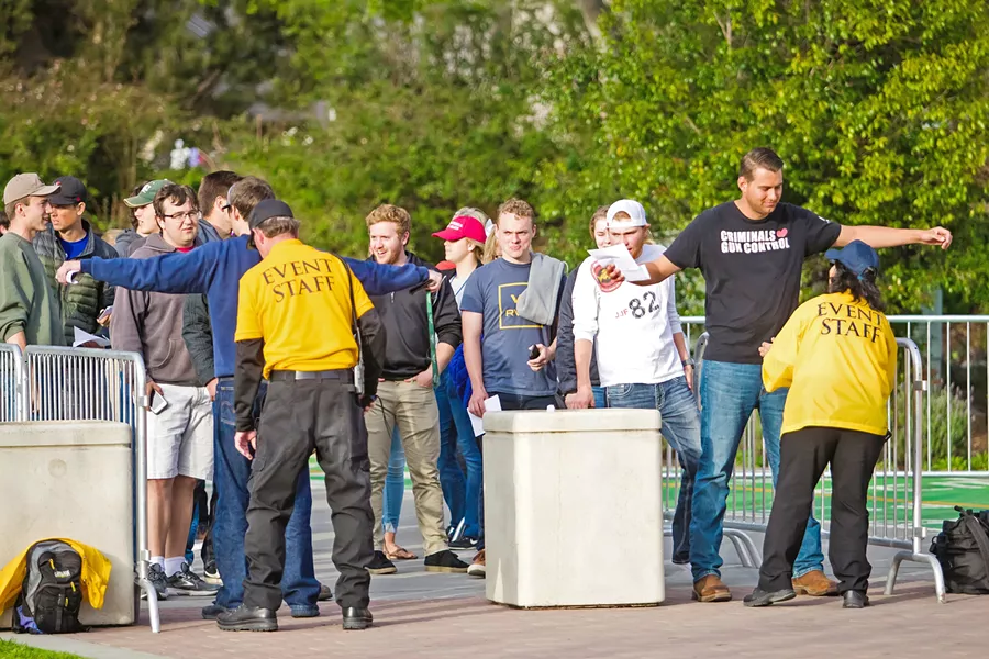 UNWANTED GUEST Milo Yiannopoulos' second visit to Cal Poly on April 26 added to the divided conversation of free speech and hate speech. - PHOTO BY JAYSON MELLOM