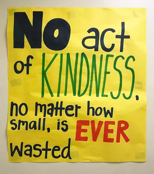 POSITIVE MESSAGES Kindness is one of the REACH Club's founding principles, along with wellness and acceptance. The SLO High club meets weekly to connect over mental and emotional wellness and talk coping skills for stress and anxiety. - PHOTO COURTESY OF ANA O'SULLIVAN