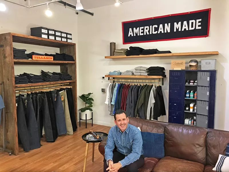 TALE OF TWO THREADS James Fucillo opened his first storefront with the intention of helping his customers learn more about the clothes on their backs. - PHOTO BY KAREN GARCIA