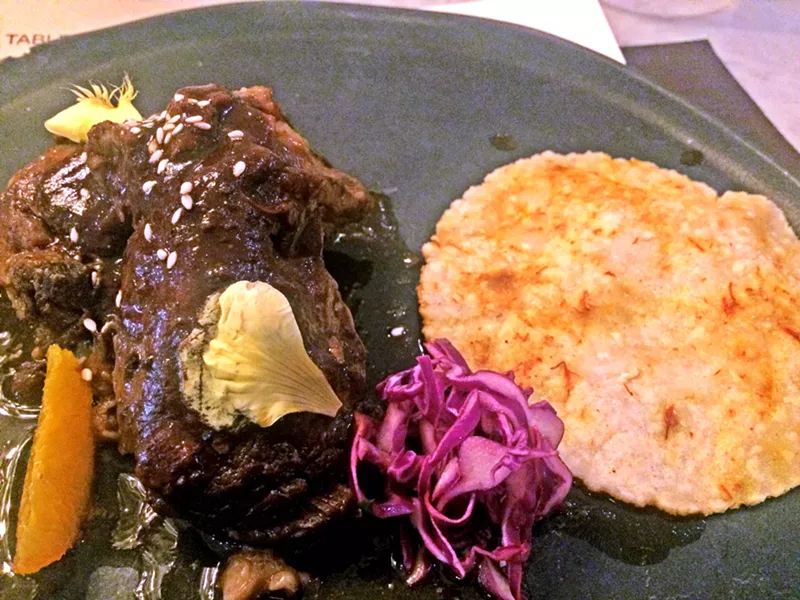 A TASTE OF OAXACA Pork cheek in mole sauce. What more could you ask for in a tasty Oaxacan meal? - PHOTO BY CHRIS MCGUINNESS