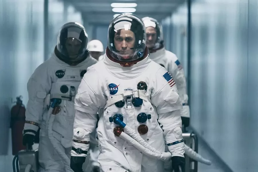 ONE GIANT LEAP Ryan Gosling (center) stars as Neil Armstrong, the first person to step foot on the Moon, in the historical drama and biopic First Man. - PHOTO COURTESY OF AMBLIN ENTERTAINMENT AND DREAMWORKS