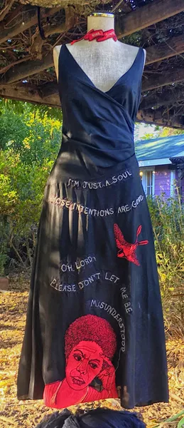 THIS AND THAT The Rag Picker by Melinda Forbes is made entirely of scraps, and speaks to the wasteful nature of the fashion industry. - PHOTO COURTESY OF JULIE FRANKEL AND MELINDA FORBES